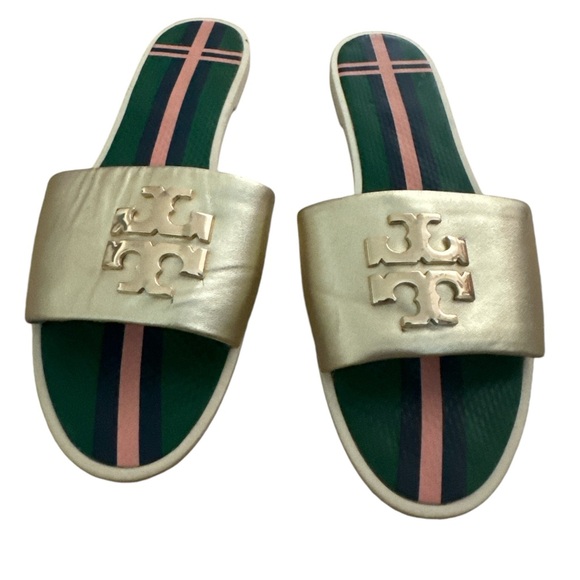 Tory Burch Logo Jelly Slide Sandals - Size 8 - Picture 1 of 5